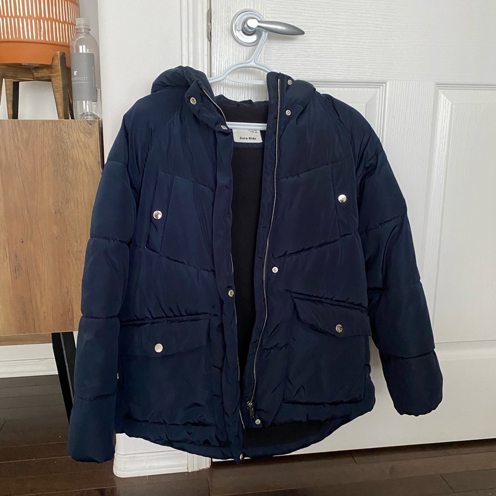 Zara Puffer Jacket in Navy